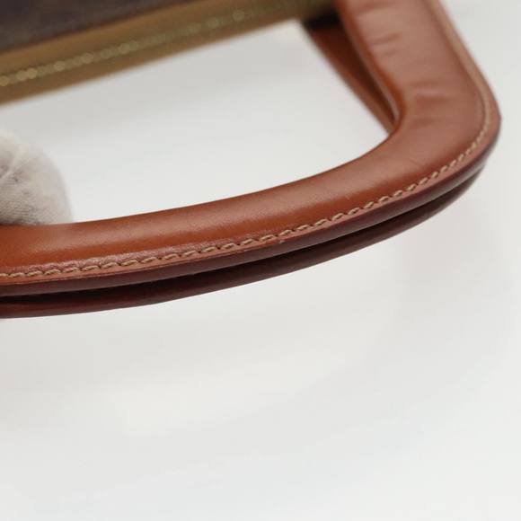 CELINE Macadam Canvas Hand Bag PVC Leather 2way Brown Gold Auth 102157 - Picture 7 of 16